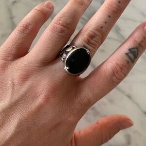 Black and Silver Ring